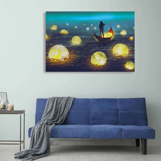Fallen Stars Canvas Prints Wall Art Framed, Giclée Hanging Decor, Modern Prints, Above The Couch Artwork, Living Room Decor