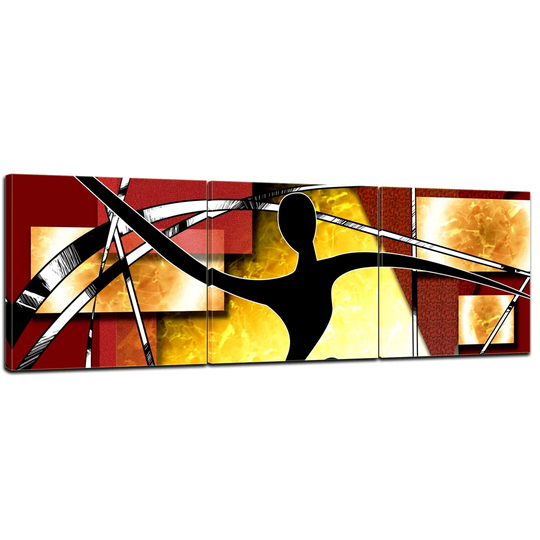 Abstract 3-Piece Graphic Art on Canvas Set
