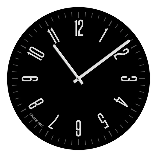 Design Black Graphic Art Print Clock on Glass