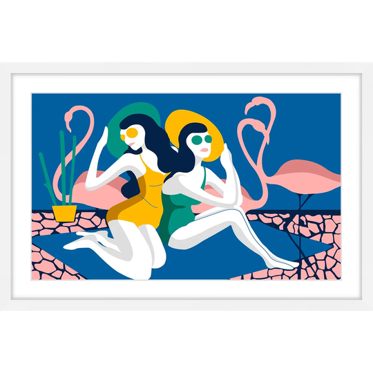 Girls Chilling Out by Julia Posokhova - Picture Frame Graphic Art Print on Paper
