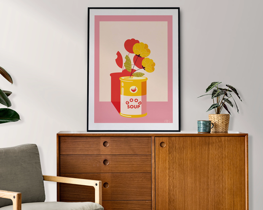 Good Soup, Aesthetic Art Wall | Retro Kitchen Print 70S Graphic Soup Poster Food Decor Pop