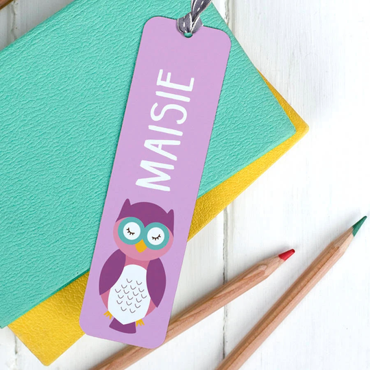 Personalised Kids Bookmark - Children's Animal Owl Panda Fox Back To School Supplies