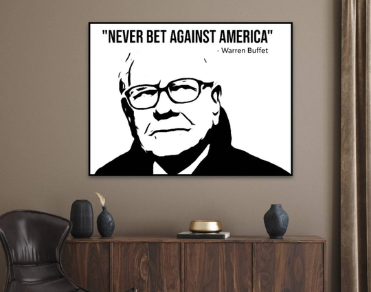 Warren Buffett Canvas Art. America. Stock Exchange Market
