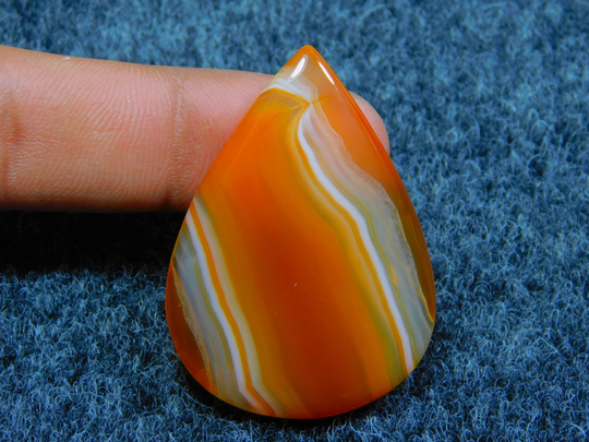 Top Rare Quality Orange Banded Agate Gemstone 100% Natural Cabochon, Handcraft Semi Precious Loose Stone, 73 Ct #7266