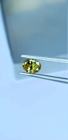 Demantoid Garnet, 0.51 Cts Madagascar Green Certified Natural Demantoid, Oval Shape Garnet