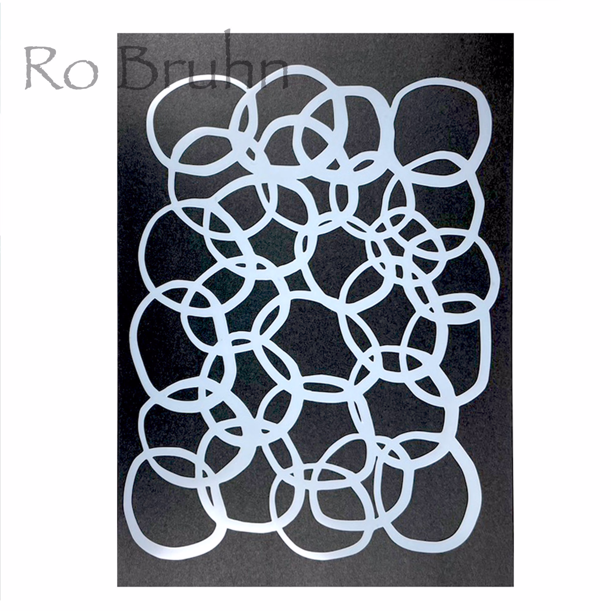 stencil, Entwined Circles, Designed & Machine Cut By Me