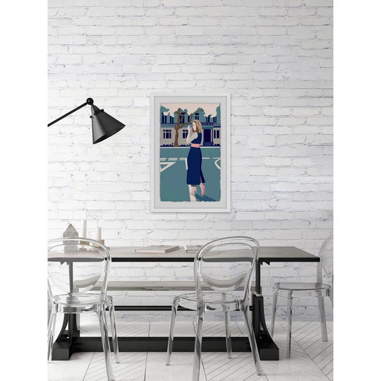 Crossing in Blue - Picture Frame Graphic Art Print on Paper