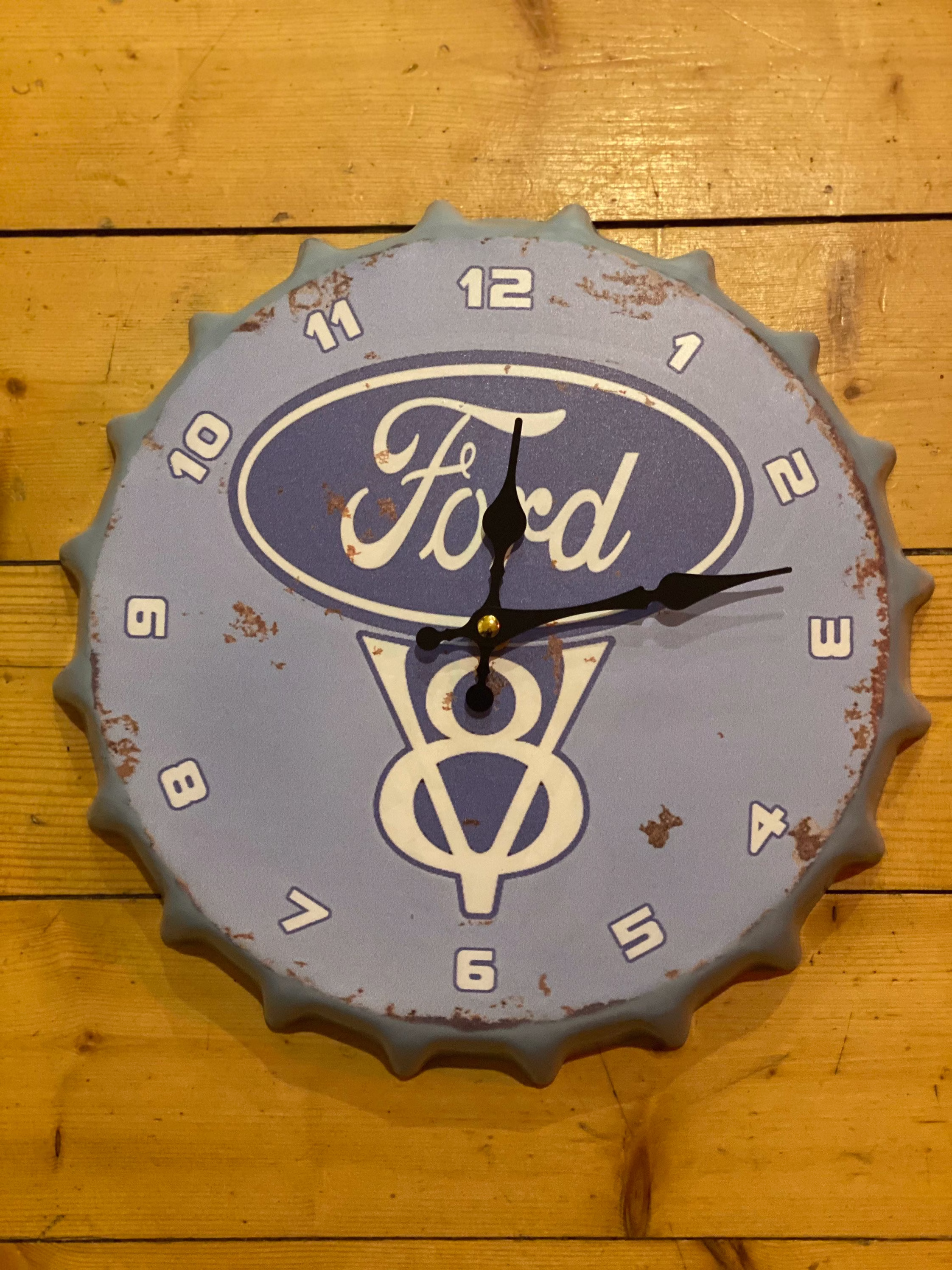 Ford Motor Car Vintage 30cm Bottle Top Clock Christmas Gift For Him Her Best Friends