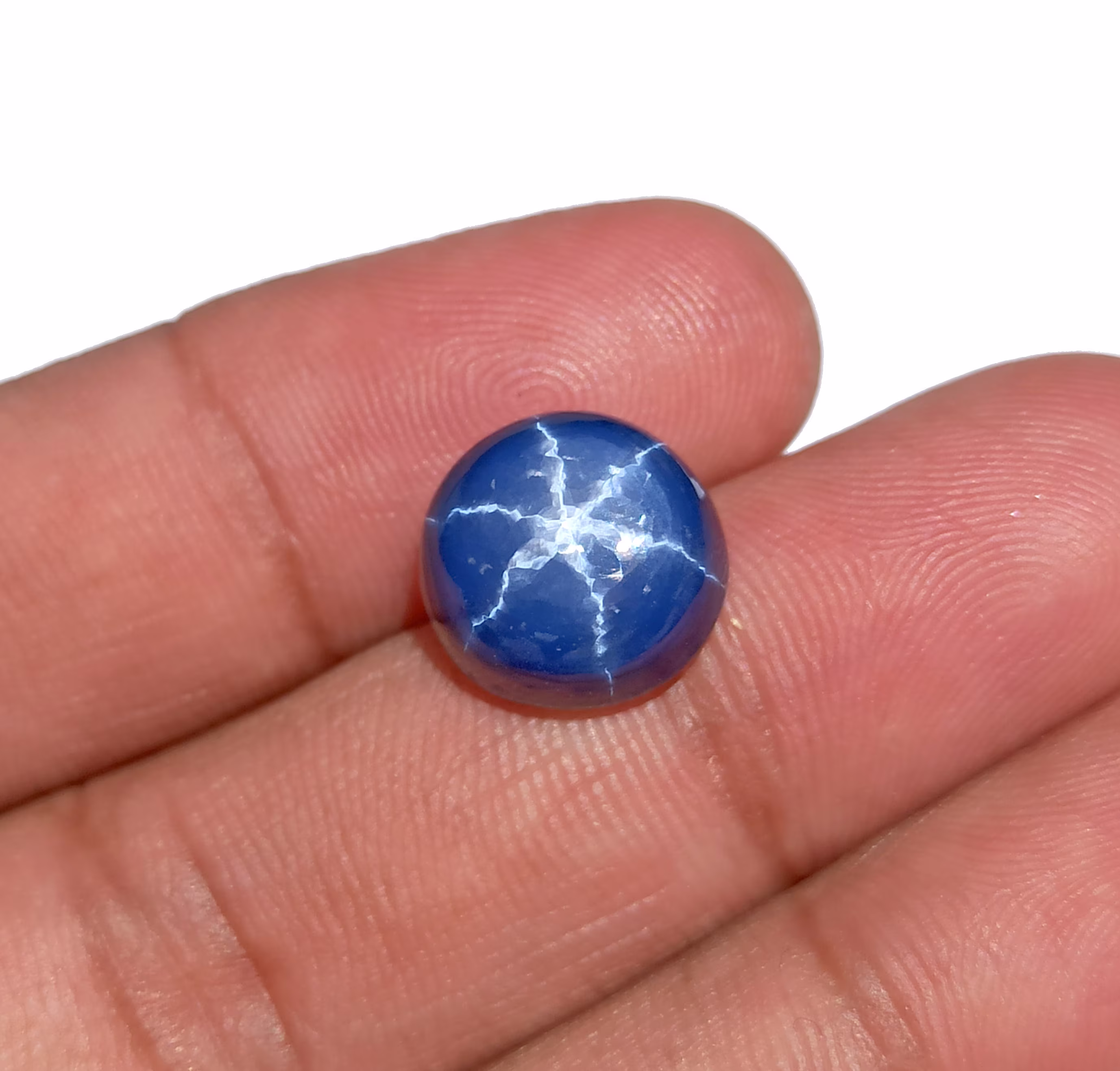 6.35 Cts Linde Star Blue Sapphire-Star Sapphire Gemstone-Genuine Round Shape Cabochon-Aaa Loose Stone-12x12 Mm