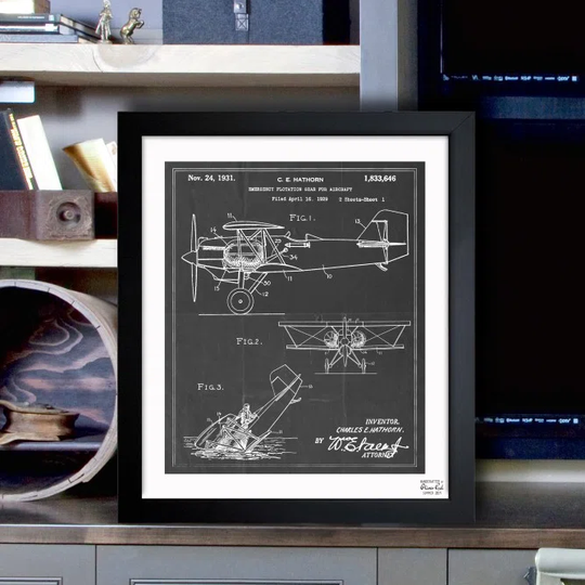 Emergency Flotation Gear for Aircraft 1931 - Picture Frame Graphic Art Print on Paper