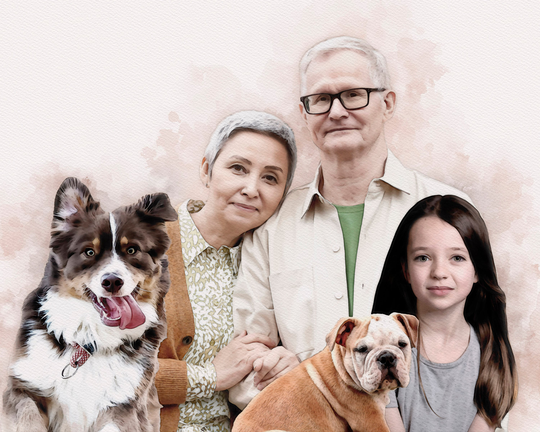 Add Person To Photo, Loss Of Pet, Combined Picture, Dog Mom Gift, Custom Pet Portrait, Family Personalized Home, Painting