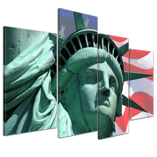 Statue of Liberty 4-Piece Graphic Art on Canvas Set