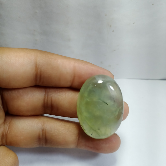 Amazing Green Prehnite Cabochon Gemstone 100 % Natural Prehnite Make Think For Jewelry 86 Cts. 38x27x10 Mm #r102