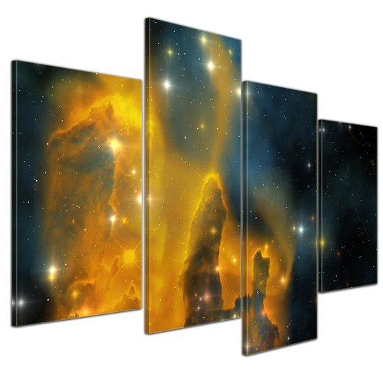 Nebula Galaxy 4-Piece Graphic Art on Canvas Set