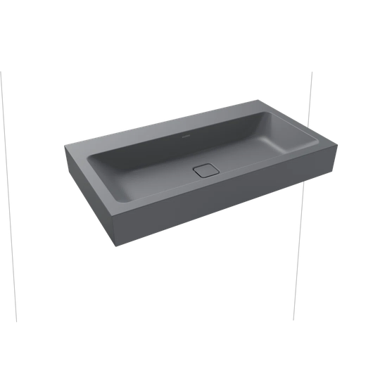 Cold Grey Metal Rectangular Wall Hung Basin Bathroom Sink