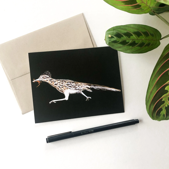 Roadrunner Painting Card, A2 Greeting Card, Art Card
