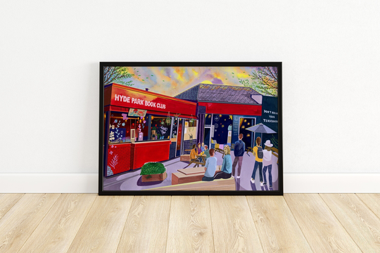 Leeds Art Print, Hyde Park Book Club, Headingley, Leeds, Poster, Painting, Gift Idea, A3, A4, A2