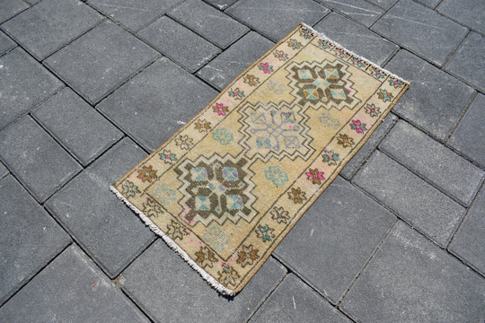 1x2 Turkey Doormates, Mini Turkish Rug, Bath Rug, Boho Rug, Front Of Doormate, Turkey Mini Rug, Small Gift Rug, Small, 1'4x2'8 Ft, 541-B, Rug