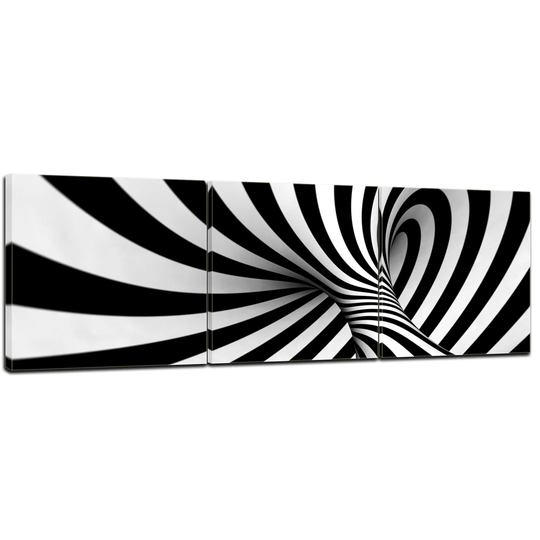Abstract 3D Spiral 3-Piece Graphic Art on Canvas Set