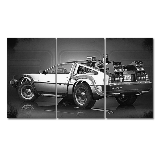 DeLorean 3 Piece Graphic Art on Canvas Set
