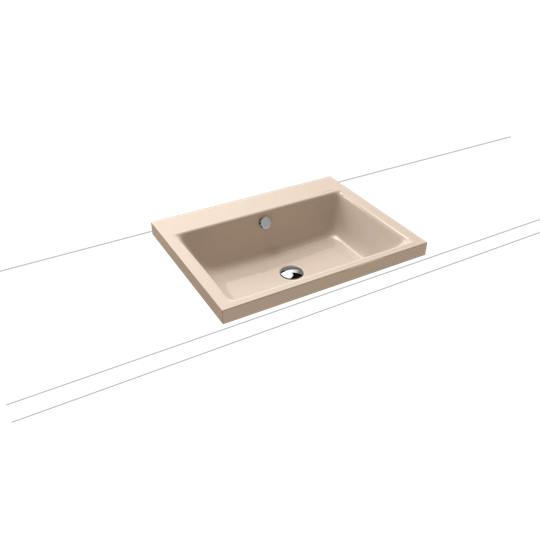 Puro Bahama Beige Steel Enamel Rectangular Bathroom Sink