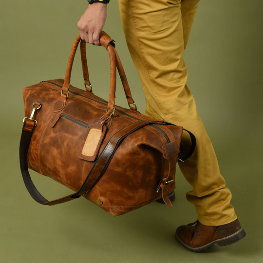 Handmade Leather Duffle Bag|Monogrammed Weekender Bag|Leather Holdall|Travel Bags For Men|Personalised Gift Him|Christmas