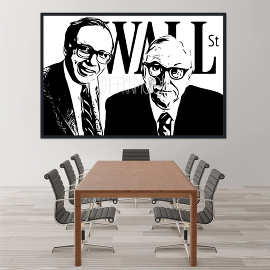 Large Warren Buffett Charlie Munger Stock Market Wall Street Trading Investment Money Finance Canvas Poster Art