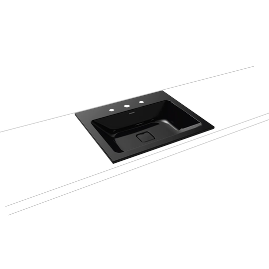 Cono Black Steel Enamel Rectangular Bathroom Sink