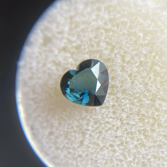 1.10Ct Australian Deep Blue Sapphire Heart Cut Loose Natural Gem 6.8x6.3mm