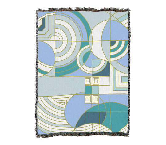 Hoffman Seagrass - Frank Lloyd Wright Cotton Woven Blanket Throw Made in The Usa | 72x54