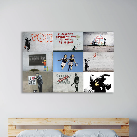 Montage III by Banksy - Wrapped Canvas Graphic Art Print