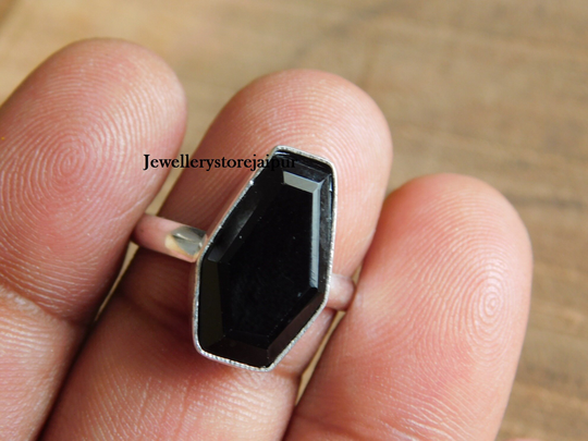 Black Onyx Coffin Ringhandmade Ringsterling Silver Ringonyx Designer Ringcoffin Jewelrydecember Birthstone Ringblack Ring