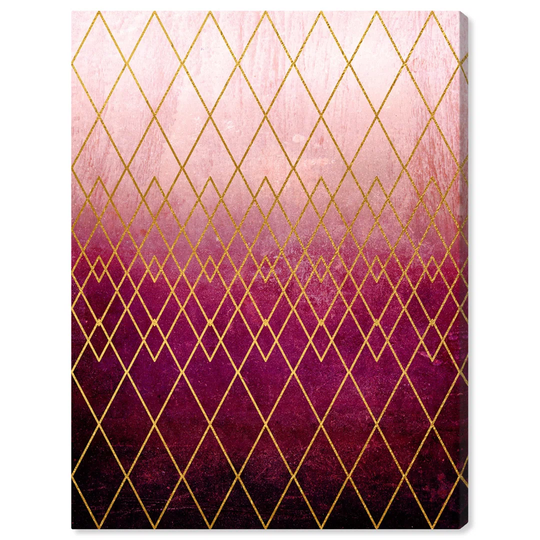 'Geometric Eyes Garnet' - Wrapped Canvas Graphic Art Print