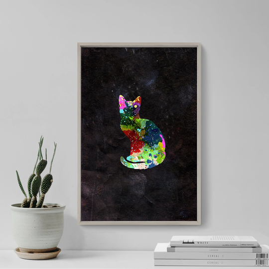 Cat Watercolour - Original Graphic Art Print Photo Poster Gift Home Wall Decor Animal Paints Feline House Kitten