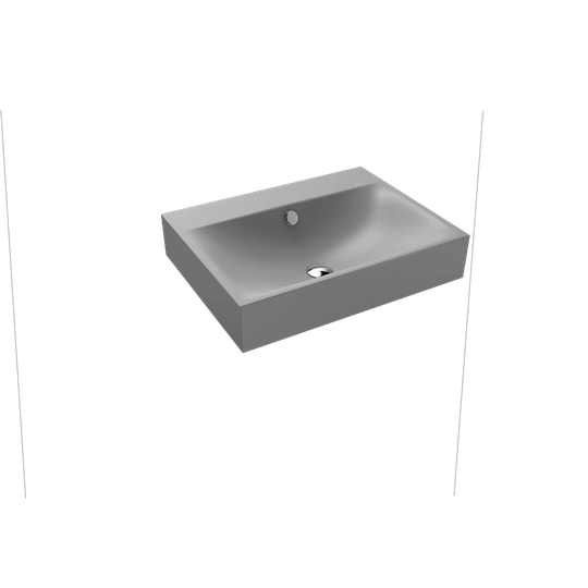 Cold Grey Metal Reactangle Wall Hung Basin Bathroom Sink with Overflow