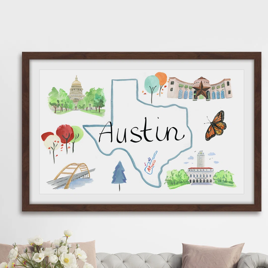 Austin Sites - Picture Frame Graphic Art Print on Paper