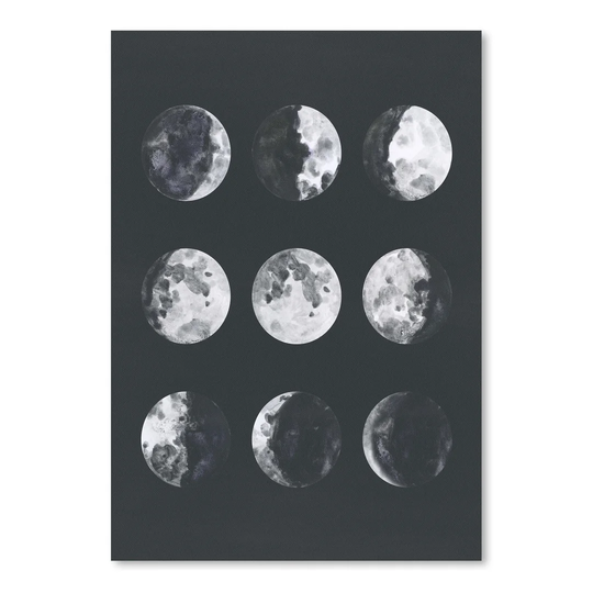 Moon Phases Watercolour II by Samantha Ranlet - Unframed Graphic Art Print on Paper