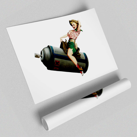 Spray Can Cowgirl - Graphic Art Print on Paper
