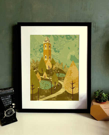 Bristol Cabot Tower Illustration Poster A3