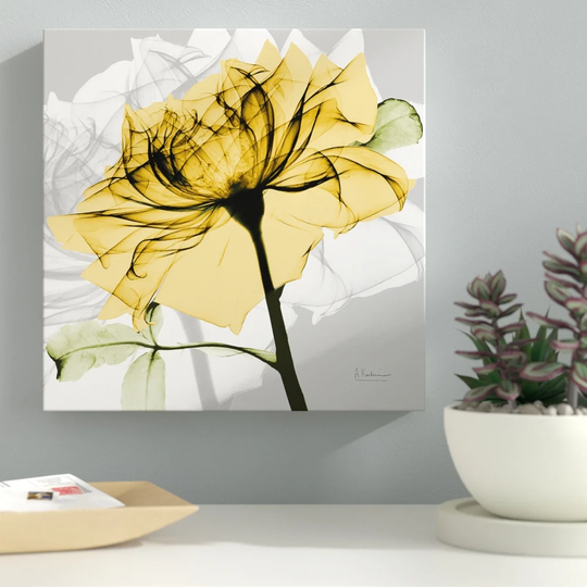 Rose in Gold 5 - Wrapped Canvas Graphic Art Print
