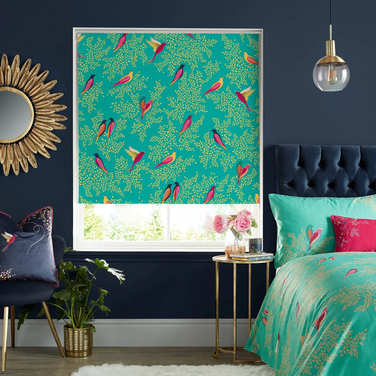 Green Birds Green Roller Blind 2Ft
