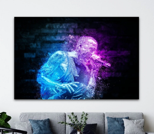 Chester Bennington Linkin Park Print Canvas Picture Ice Statue Wall Art Celebrity Wrap Around Timber Frame Photo Shop UK Online Quality