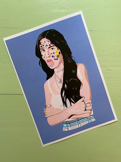 Olivia Rodrigo Art Print - Sour, Good4U, Driving License, Livies, Album Art, Fan Art