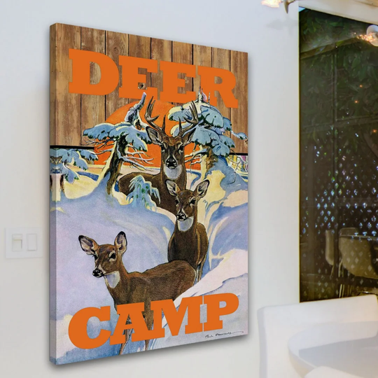 Deer Camp 2 by Saturday Evening Post - Wrapped Canvas Graphic Art Print