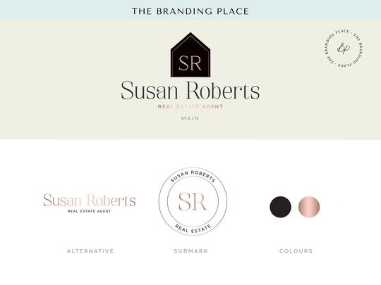 Real Estate Logo - Premade Logo & Branding Kit | Property Agent Designer Blogger Rosegold Premium Design | No.158