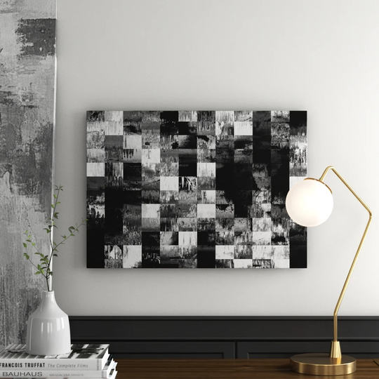 Abstract Squares Graphic Art Print on Canvas