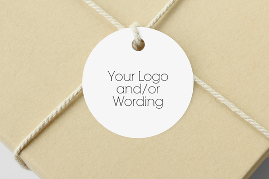 Round Or Square Hang Tags-Your Logo And/Or Wording, Various Sizes, One Sided Double