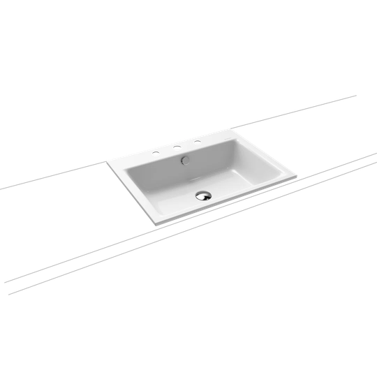 Puro Bahama Beige Steel Enamel Rectangular Inset Bathroom Sink