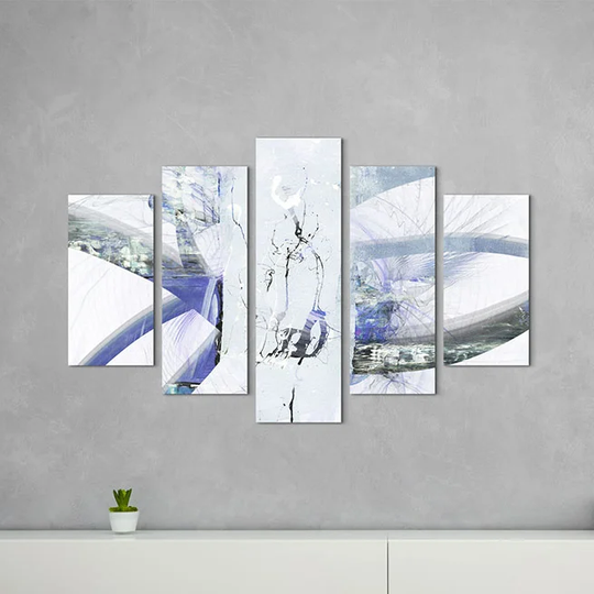 Enigma Sculpture 1360 Abstract 5 Piece Graphic Art Print Set on Canvas