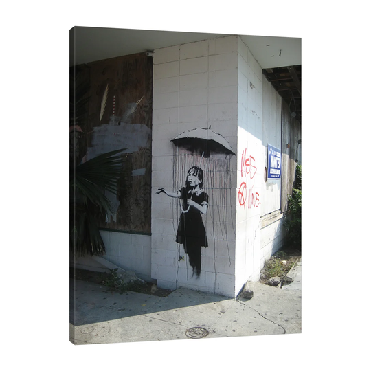 Umbrella Girl by Banksy - Wrapped Canvas Graphic Art Print